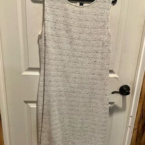 St. John Cream Tweed Midi Dress